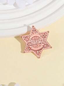 1 Stück Westlicher Sheriff-Fünfzackiger Stern Email Pins, kundenspezifische Metall-Anstecker, Kleidung, Rucksack, Revers Abzeichen, Schmuckgeschenk für Freunde - Verschiedenfarbig - Übersicht 2