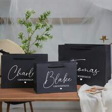 1pc Customized Bridesmaid Groomsman Wedding Gift Bag, Personalized Paper Reusable Bridal Shower Party Favor Gift Bag,Multi-Functional,Durable,Ornamental,Reusable,Exquisite,Stylish,High-Quality,Colorful,Modern,Custom,Personalized,Unique,Ideal Gifts For Him,Ideal Gifts For Her,Boyfriend,Dad,Girlfriend,Mom,Family,Friends,Tea Room,Home,Garden,Office,For Anniversaries,For Valentine's Day,For Mother's Day,For Birthdays,For Father's Day,For Graduation,For Weddings,For Housewarming,Home Decor,Home Decor,Warm Ambience,Winter Grace - Multicolor - View 3