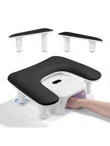 可调节高度美甲扶手，U型美甲扶手支架，超细纤维柔软PU皮革，可拆卸美甲手枕，美甲垫，专业美甲师使用，俄式手枕，高度可调节倾斜平放设计，U型枕，舒适PU表面手枕 - 彩色 - 查看 8