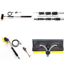 Water Fed Window Cleaning Pole 4 Mtrs13 Foot Long With Built In Squeegee Blade And Soap Dispenser Telescopic Hose Fed Gutters Conservatory Extendable Extended Brush Kit - Black,clear,yellow - View 1