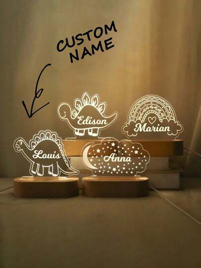 1pc Custom Name Light Night (Usb Plug) Gift For Family, Lovers, Friends Bedroom Decor,Personalized Night Light, Name Light, Bedroom Decor, Birthday Gift Shower Gift