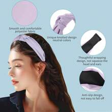 Obeoby 8Pcs Headbands For Women, Fashion Knotted Headband Coffee Series Wide Hairband Girls Hair Accessories