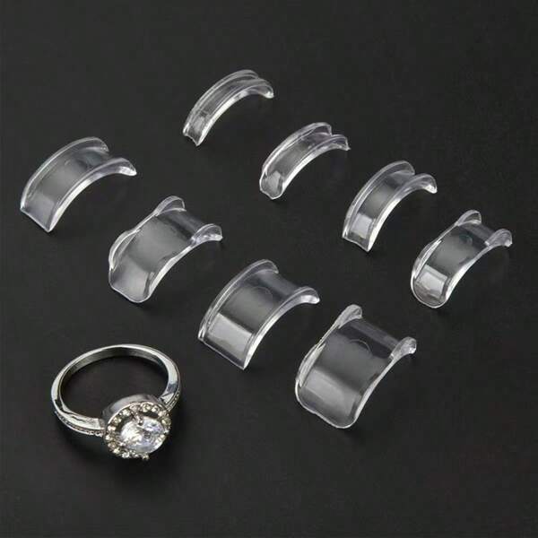 8pcs Adjustment Spacer Pads For Female Loose Earring Hoops, Fits 2-9.5mm Ring Width, Suitable For Women And Men Oversized Earring Adjusters, Clear