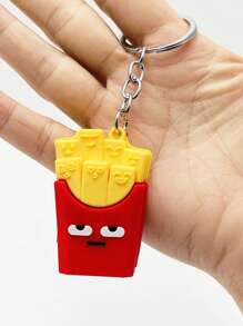 1/4 Pieces Cartoon Cute Hamburger And Fries Keychains, Rubber Pizza And Hot Dog Bag Pendants, Suitable For Small Gifts For Relatives And Friends