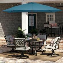 6.5x10 Ft Rectangular Patio Umbrellas Outdoor Market Umbrella With Push Button Tilt And Crank, Rectangle Table Umbrella 6 Sturdy Ribs UV Protection For Pool Garden Backyard Deck, Red - 湖藍色 - View 2