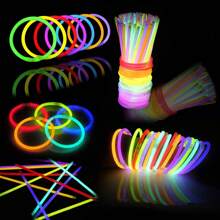 50pcs/100pcs Glow Sticks, Bracelets, Necklaces, Luminous Party Favors For Easter, Christmas, Halloween, Football Matches, Concerts