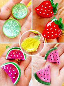 1 对可爱亚克力水果发夹，通勤百搭，春夏秋冬，可爱迷你发夹，爪夹