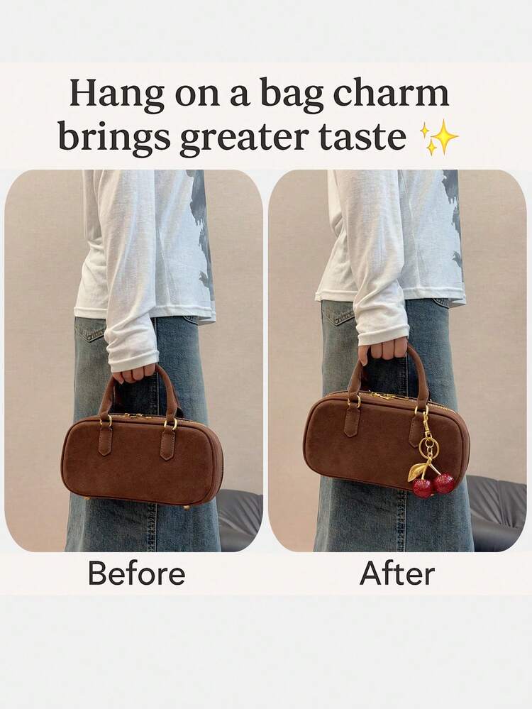 HXXOOS 1個 さくらのペンダント、新作大きなさくらのクリスタルペンダント、キーホルダーペンダント、輝くさくらのチャーム クリップ付き、バッグ用、光沢のあるレジンとメタルのアクセサリー、女性の財布、ハンドバッグ、リュックに適しています、若い女性、オフィスレディ、大学生、誕生日プレゼントに適しています - マルチカラー - 見る 7