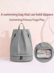 1pc Boys And Girls School Backpack Large Capacity Sports Backpack With Shoe Compartment Fashion Solid Color Casual Backpack Suitable For Outdoor/Outing/Travel/Hiking/Stadium/Sports/University And Daily Commuting Use - Multicolor - View 11