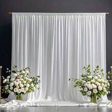 1 优雅白色缎面婚礼背景 - 9.94 英尺 X 6.63 英尺 | 奢华缎面窗帘背景面料 - 白色 | 非常适合生日、周年纪念日、情人节、母亲节等庆祝活动 | 真丝面料,适用于婚礼、新娘派对、舞台装饰、毕业派对和节日庆典、婚礼装饰、夏季礼物、海滩返校学校用品、房间装饰 - 白色 - 查看 4