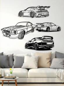 1pc, Car Silhouette Metal Wall Art, 15.74*5.86 Inches, Car Silhouette Metal Art Wall Decoration, Indoor And Outdoor Iron Wall Art, Home Patio Balcony Decoration, Housewarming/Wedding/Mother'S Day/Valentine'S Day/Easter/Halloween Gift