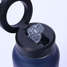 Magnetic Lid Sports Water Bottle, Large Capacity Vacuum Insulated Straw Cup For Cycling, Thermal Bottle