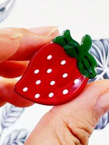 1 对可爱亚克力水果发夹，通勤百搭，春夏秋冬，可爱迷你发夹，爪夹