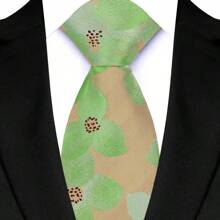 GOADAFOO Corbata de moda de 8 cm de ancho para hombre, de color verde con rayas, flores, cuadros y puntos. Corbata tejida jacquard para novio, negocios, boda y fiesta