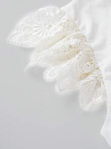 ii 女士慕尼黑啤酒节蕾丝短款上衣巴伐利亚传统连衣裙德国啤酒连衣裙短款上衣，万圣节 - 白色 - 查看 4