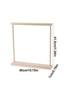 1 pieza Soporte multifuncional de nogal/color madera, soporte de exhibición para llaveros, soporte de exhibición de joyas de madera maciza con ganchos, estante colgante pequeño de accesorios con gancho, soporte de exhibición de pulseras y aretes, vuelta al colegio