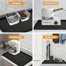 Silicone Mat, Waterproof For Kitchen & Bathroom, Under Sink Organizer And Storage, Sink And Cabinet Protector, Bathroom Sink Undersink Tray,Non-Slip Kitchen Mats For Sink Side, Natural And Hygienic Kitchen Essential For Home And Kitchen Room Decor, Part Of Your Cozy Fall& Winter Styles And Christmas Decorations - Black - View 4