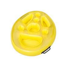 1 pieza Portavasos inflable, cubo de hielo de bar de agua de verano para fiestas, flotador para bebidas de piscina para bañera, playa y decoración de piscina (color de asa aleatorio), artículos esenciales de playa, accesorios de playa - Multicolor - Ver 14