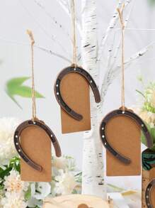 18 pièces Pendentifs Vintage Fer à Cheval Porte-Bonheur, Cadeaux d'Invités de Mariage, Fers à Cheval Décoratifs en Métal avec Étiquette en Papier Kraft et Ruban, Cadeaux Rustiques de Fers à Cheval pour Décoration de Fête de Mariage, Cadeaux et Faveurs de Mariage pour Invités, Enterrement de Vie de Jeune Fille