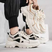 男士新款厚底运动鞋 - 韩版风格，百搭休闲运动鞋，适合春秋季节，热门“韩版厚底运动鞋”“春秋季热门鞋款” - 黑色 - 查看 10