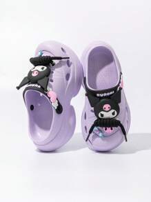 Sanrio 3 piezas Zapatillas perforadas con personajes de Sanrio, zapatos de agua para exteriores para mujeres