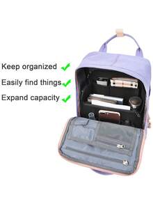 Felt Backpack Organizer Insert Backpack Wallet Small Pouch Separator Felt Bags Storage Bag For Travel Backpack Shoulder Bag Bookbag Unisex Black - Black - View 4