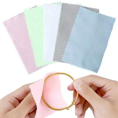 QIAO 10-50pcs 6.5*10cm Silver Polishing Cloths Jewelry Cleaning Cloth Soft Clean Wipes Tarnish Remover For Jewelry Coins Watcch