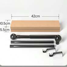 Nordic-Inspired Single Curtain Rod In Matte Black Industrial Aluminum Alloy, Premium Top-Mount Rail Engineered For Sturdy Support, Seamless Installation, Rust-Resistant Finish, Versatile Modern Window Treatment, Suitable For Living Room And Bedroom, Minimalist Design, Heavy-Duty Load-Bearing Construction, Smooth Gliding Application, Compatible With Standard Brackets, Concealed Mounting Hardware, Elegant Line, Long-Lasting Durability, Upgrade To Elevate Space - Black - View 2