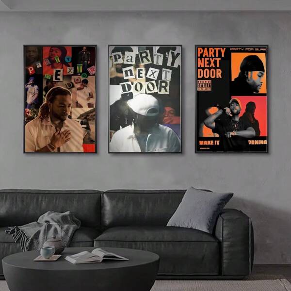 1-3 peças pôster retrô clássico de rapper de hip hop popular, decoração vintage para sala, bar, café, decoração nórdica para casa, sem moldura