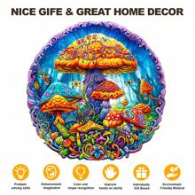 Rompecabezas de madera con forma de hongo mágico, rompecabezas de animales asimétricos, juego de fiesta único, arte decorativo, juego de mesa, rompecabezas educativo para niños, regalo para vacaciones, regalo para el Día de la Madre/Padre, regalo de graduación