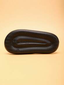 儿童泡沫拖鞋，EVA轻便防滑软底可爱熊，中大童居家休闲速干人字拖，简约纯色厚底男童女童沙滩凉鞋 - 黑色 - 查看 4