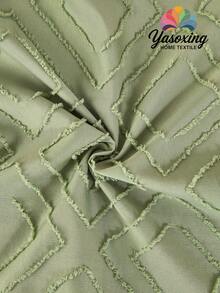 1 件绿色簇绒几何装饰靠垫套（无填充物），现代家居抱枕套，适用于沙发、客厅家居装饰床上用品沙发抱枕套 [无枕芯]，适合日常使用，高端简约设计，客厅、卧室、小型车