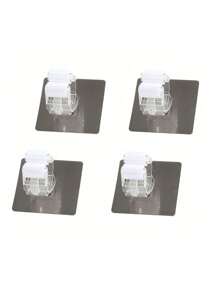 12pcs/4pcs/2pcs/1pc White Wall Mounted Strong Hook Clips, Mop Clip Storage Clips For Bathroom And Kitchen Storage