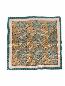 1pc Women Bandana Lightweight Paisley Pattern Square Scarf, Summer Beach Holiday Shawl, Gift For Her For Dress