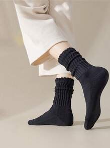 5 Pairs Of Autumn And Winter Women's Thick Warm Calf Socks, Suitable For All Seasons, Long Tube Pile Socks, Y2k