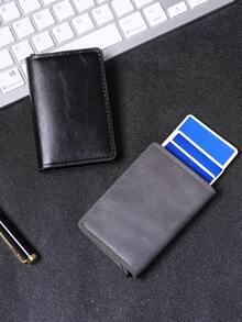 Men's Credit Card Holder, Slim Wallet, Travel ID Card Case, Pop-Up Card Box, Aluminum Card Holder, Card Wallet, Compact Wallet, Unisex, Christmas Gift - Multicolor - View 11