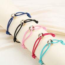 1 pieza de pulsera de acero inoxidable con cuerda en tres colores cruzados y cuerda para la mano, apta para uso diario