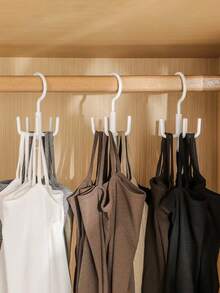 5-Prong Rotating Wardrobe Hanger Multifunctional Hook For Hanging Bags, Belts, Scarves, Ties, Clothes, Home Organization Storage Rack, Large Size - White - View 7