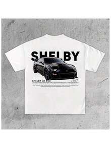 Shelby GT500 Mustang Enthusiast Rel Uni Car Gift   Car Drr ShirtRelaxed Fit Neutral Style T-Shirts,Street Style Loose-Fit T-Shirts,Loose Fit Unisex Tee - 白色 - 查看 1