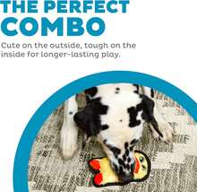 Outward Hound Durablez Minis Stuffing-Free Squeaky Interactive Dog Toy, Tough Plush, Penguin, Blue, XS - Con vịt - Xem 2