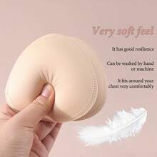 2pcs Swimsuit Bra Pads Sewing Inserts Enhancers Sporting Chest Pads Gathered Bra Accessories For Women - Apricot - View 11