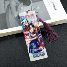 bandai Marcador de livro de acrílico One Piece com borla, produtos da One Piece, presentes para fãs, material escolar, volta às aulas