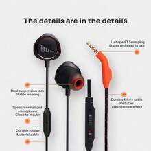 JBL QUTANTUM 50 有线游戏耳塞 - 7.1 空间音效、双锁技术、降噪麦克风，适用于 PC/移动设备 - 珍珠白 - 查看 2