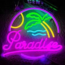 Summer Neon Signage, Wall Decoration Hawaiian Sun Theme Neon Palm Tree Beach Summer House Coffee Shop Holiday Center Party Decoration