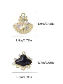 Set de 5 piezas de accesorios de estilo coreano con encantos de nube dulce y concha, material de aleación para manualidades de joyería, aretes, pulseras, collares, decoraciones para uso diario de mujeres