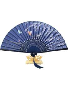 Antique Folding Fan, Bamboo Fan, Chinese Silk Fan, Chinese Role-Playing Fan, Dance Fan, Mask Fan, Handheld Bamboo Silk Folding Fan, Clothing Accessories, Dance Performance Props, Classic Ancient Chinese Pattern Folding Fan, Japanese Landscape Dance Performance Fan, Disco Fan, Charming And Elegant Retro Style Of China And Japan, Best Gift For Women