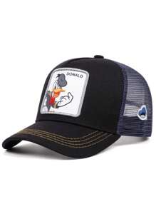Disney 1pc Disney Fashionable Hip Hop Cartoon Print Wide Brim Sun Protective Hat