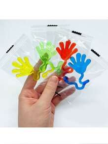 402010pcs Glitter Sticky Hands Treasure Box Props For Goody Bag Sticky Stuffers Comes In A Fun Gift Ready Bag Small And Large Glittery Fingers Inside Out,Novelty Gifts,Prizes,Party Stuffers,Stocking Stuffers, Mini Sticky Stretchy Stress Relief Sensory Prop Birthday Gift Easter Egg Treats Stuffing.