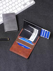 Men's Credit Card Holder, Slim Wallet, Travel ID Card Case, Pop-Up Card Box, Aluminum Card Holder, Card Wallet, Compact Wallet, Unisex, Christmas Gift - Multicolor - View 8