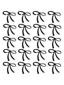 10 PIEZAS Etiquetas para vasos de fiesta con decoración de moños negros, etiquetas para bebidas de acrílico con moño para decoraciones de fiesta, boda, regalos, cumpleaños, graduación - Negro - Ver 9